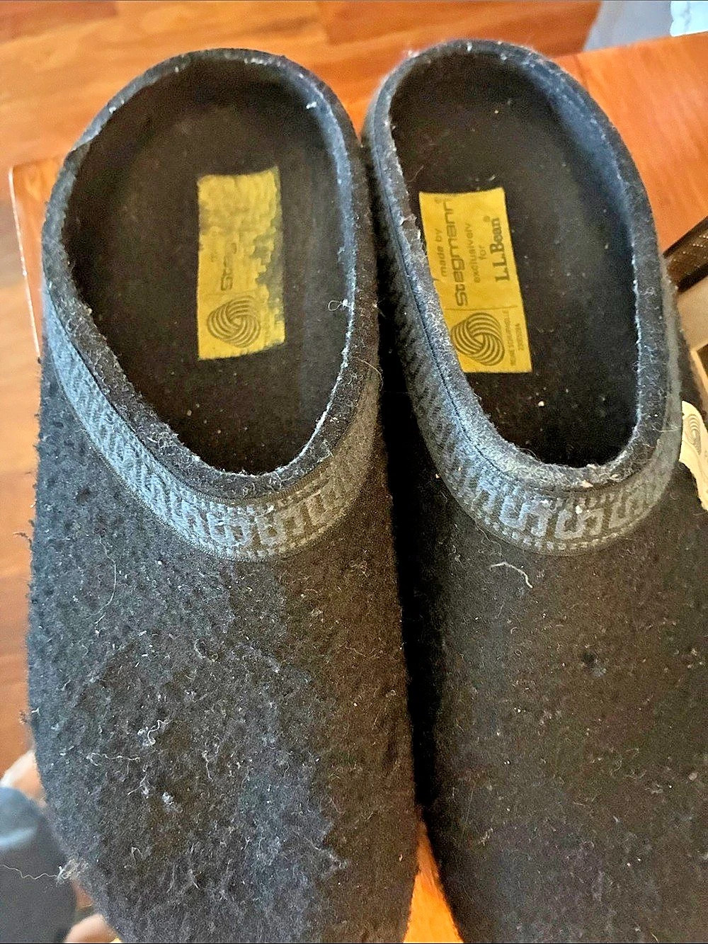 Vintage Stegmann for L.L.Bean Wool Clogs Black Wool Slippers